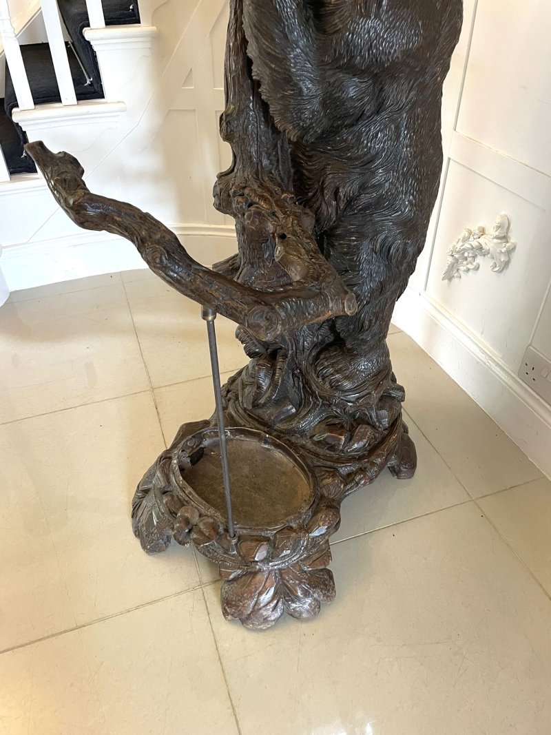 Magnificent Exhibition Quality Antique Black Forest Bear Oak Tree Hall Stand - Image 14